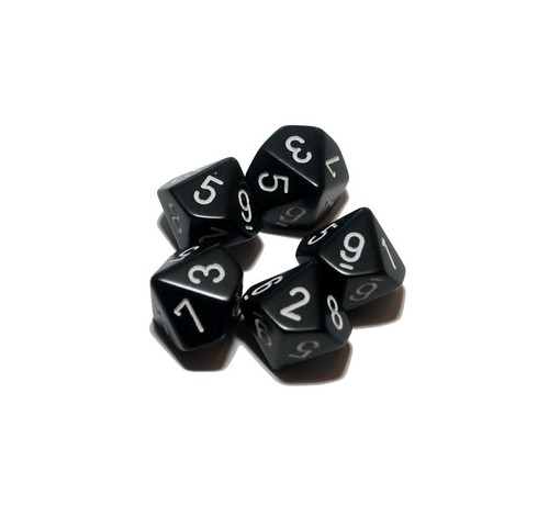 Poly dice black d10 - poly,