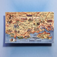 Novelty Postcard 1956 Hampshire Dorset Pull Down Map Of Area A2331