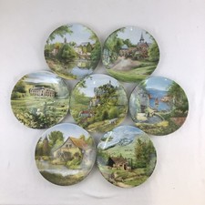 Michel Julien Limoges France Collector Plates Set of 7 Porcelain Decor 21.5 cm