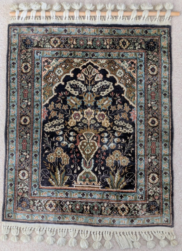 Hand knotted kashmiri silk - hand-knotted,