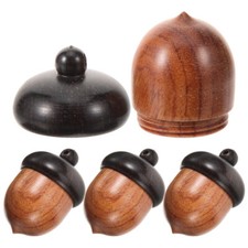 4 Pcs Wooden Acorn Pendant