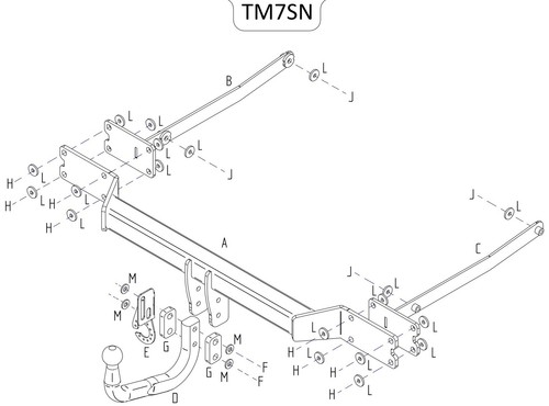Towtrust swan neck - swan, for