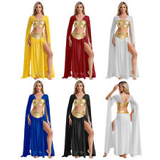 Women Costume Egyptian Outfit Deluxe Dess Carnival Set Cosplay Color Block Hero