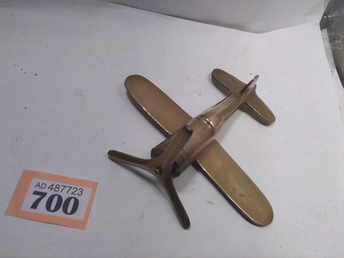 Solid brass aeroplane model - solid,
