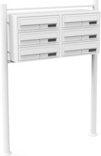 6 Door White Pillar Letterbox