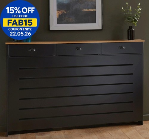 Black radiator cover cabinet - black,