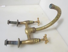 Antique Brass Kitchen Mixer Tap Taps Sink Victorian Vintage Old "Leeds Clay Co."