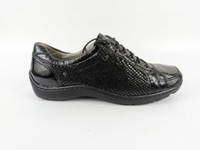 Waldlaufer Black Patent Leather Lace Up Shoes Uk 4 H Wide