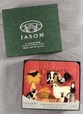 Jason Set Of 6 Coasters Brand New 9x11cm 3.5x4.5" Barnyard Menagerie D2405