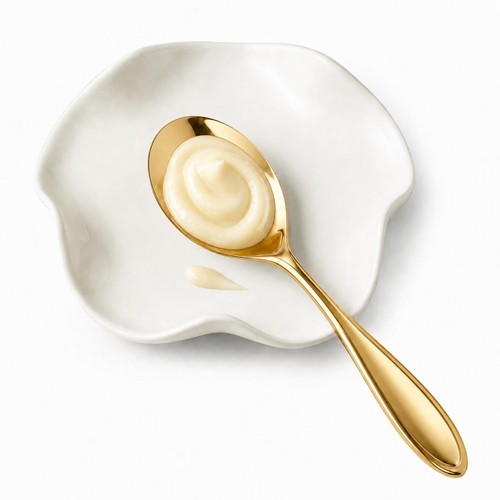 White ceramic spoon - white,