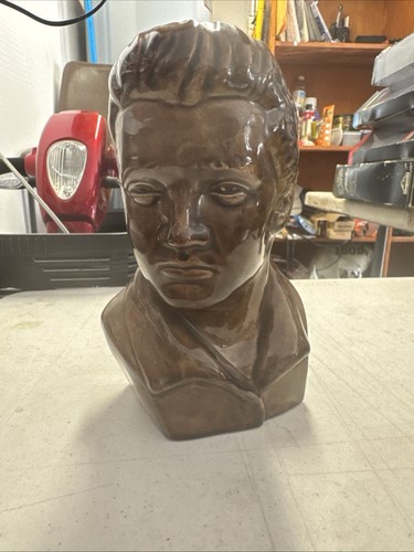 Elvis brown metal bust - elvis,