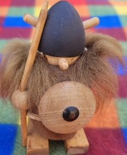 Vintage Wooden Viking Figure - Haus Theory - Sweden 