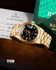 Rolex Day Date 36mm Ref. 1803 with Rare Factory Black Diamond Dial Complete Set