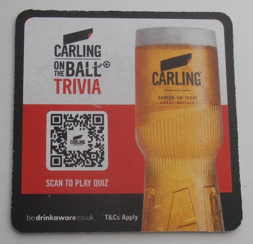 Beer mat carling - beer, ball