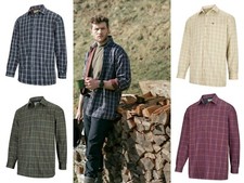 Hoggs Of Fife Micro Fleece Lined Shirt Green Country Hunting Shooting Thermal UK