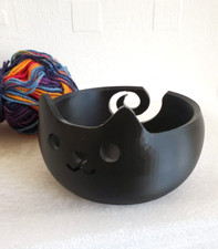 Wool Spool Yarn Bowl Cat Theme Crochet Case Knitting Accessory PLA