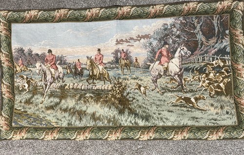 Fox hunt tapestry - fox, woven