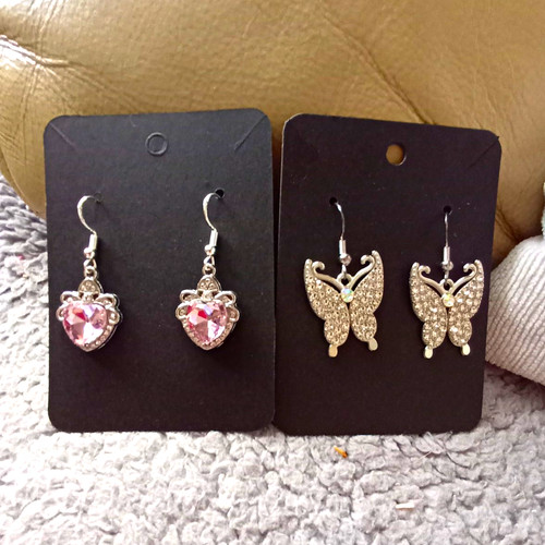 Sparkly pink heart earrings - heart,
