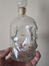 Glass Skull Bottle with Black