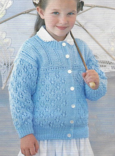 Girls lace pattern cardigan - lace,