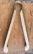 Vintage, Wooden Grooved Laundry Tongs. Good Grip. Approx 13 Inches In Length.