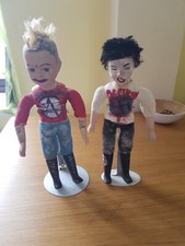 Set of 2 vintage Punk sex pistols dolls with stands