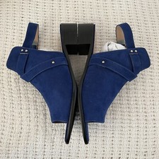 Long Tall Sally Ringo Block Heel Sandals Shoes US Women's 10 Navy Blue NWT