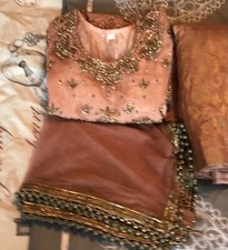 Peach Pink Jammawaar Lengha
