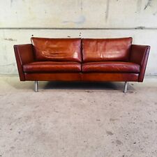 Vintage Danish 2.5 Seater Cognac Leather Sofa – Elegant Design #A535