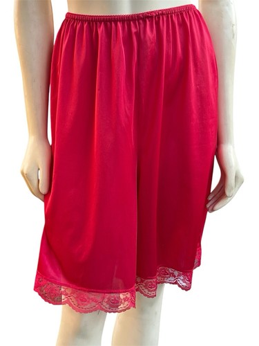 Vintage red nylon - slip, skirt