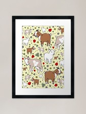 Goats in Yellow Framed Art