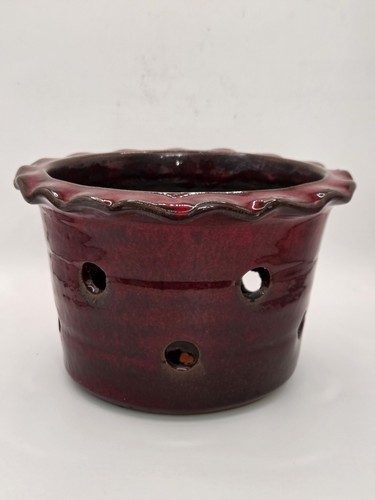 Ceramic redware orchid planter - redware,