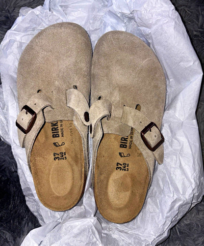 Birkenstock boston beige suede - birkenstock,