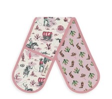 New And Perfect Cath Kidston Cowgirl Rodeo Double Oven Glove / Oven Gloves