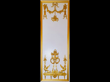 DECORATIVE ANTIQUE LOUIS XVI MARIE ANTOINETTE GILT  WHITE WALL PANELLING PANEL