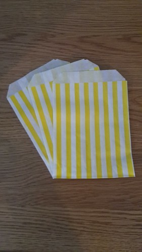 Yellow stripe paper bags - 10,