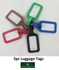 5 Plastic Luggage Baggage Tags Labels NAME ADDRESS ID SUITCASE Bag TRAVEL