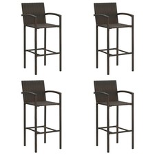 Bar Stools 4 pcs Brown Poly
