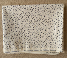 Vintage Laura Ashley Cotton PVC Fabric White Blue Ditsy William Adams Design