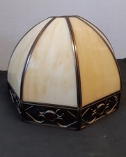 Vintage Biege Tiffany Glass Light Shade
