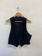 Fabulous Scottish ex hire Prince Charlie Kilt waistcoat UK 42 R Black MD001