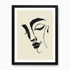 Buddha face art - art, framed