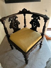 Victorian Carved Walnut Corner