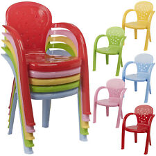 Coloured Plastic Kids Chairs Stackable Nursery Indoor Outdoor Party Garden Play