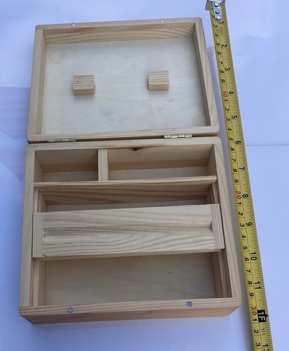 Large wooden rolling box - large,