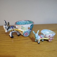 Vintage pair donkey and cart
