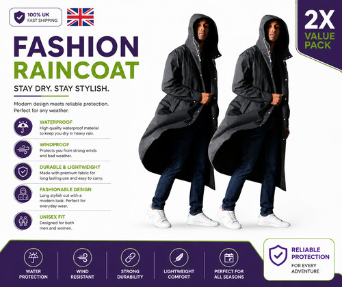 Waterproof raincoat poncho - 2, x