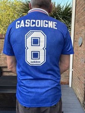 Rangers Paul Gascoigne #8 Vintage Shirt Adidas XL Mega Rare signed print inc