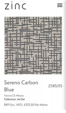 Romo Zinc Fabric Sereno £123.50 pm - 3m Piece over £350 Worth Of Fabric Z585/05