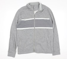 Tu Men Grey Striped Full Zip